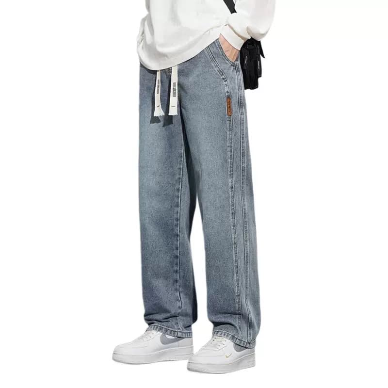 デニムワイドパンツ リラックスデニムワイドストレートパンツ