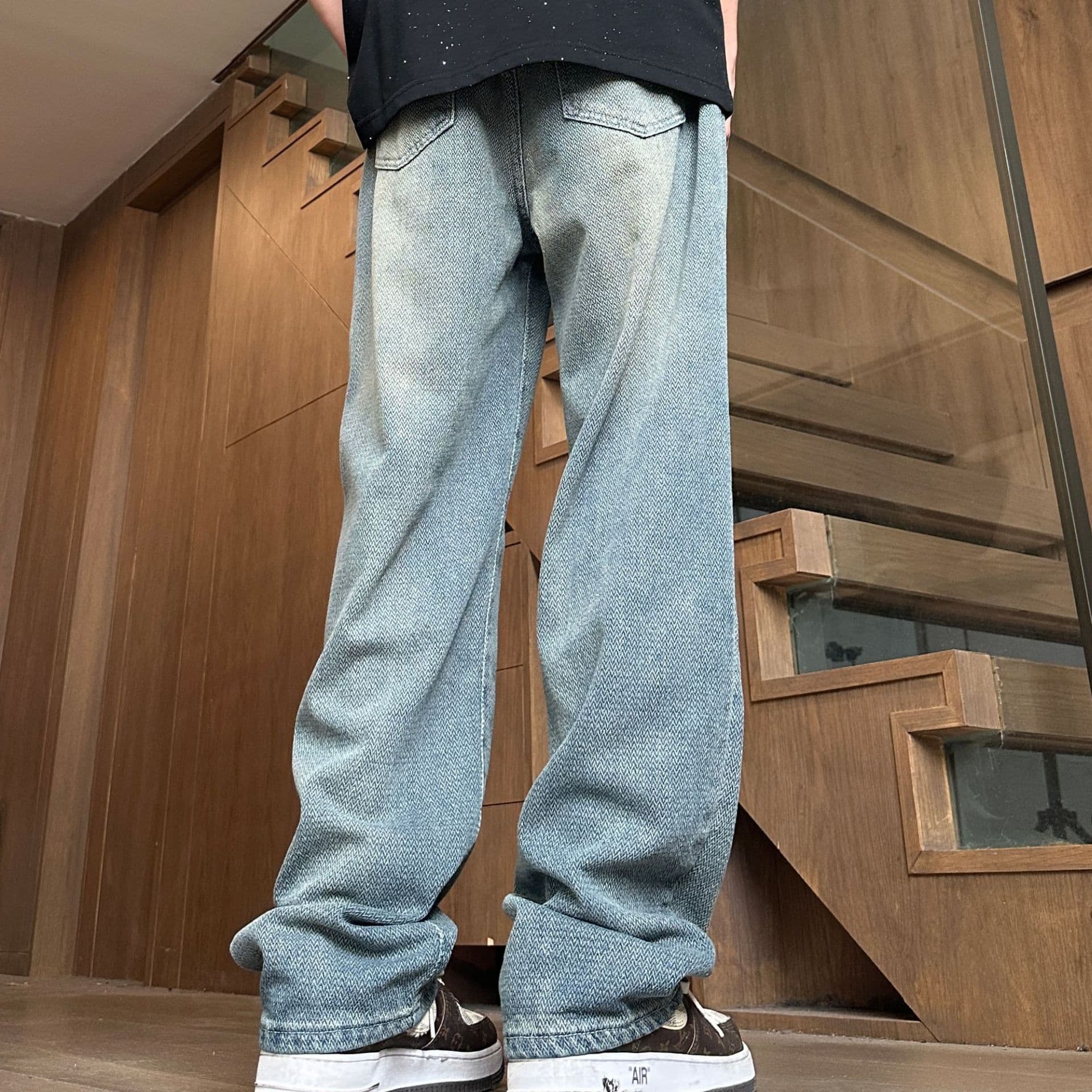 しなやかデニムワイドパンツ