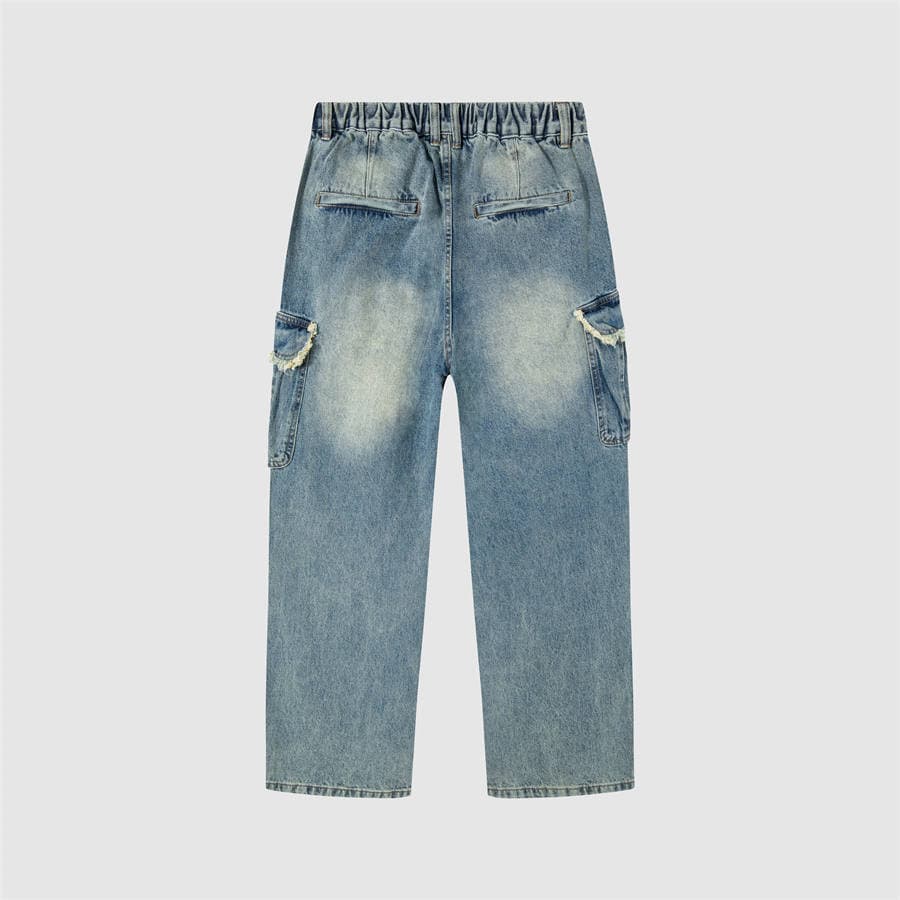ヴィンテージ加工デニムワイドパンツ