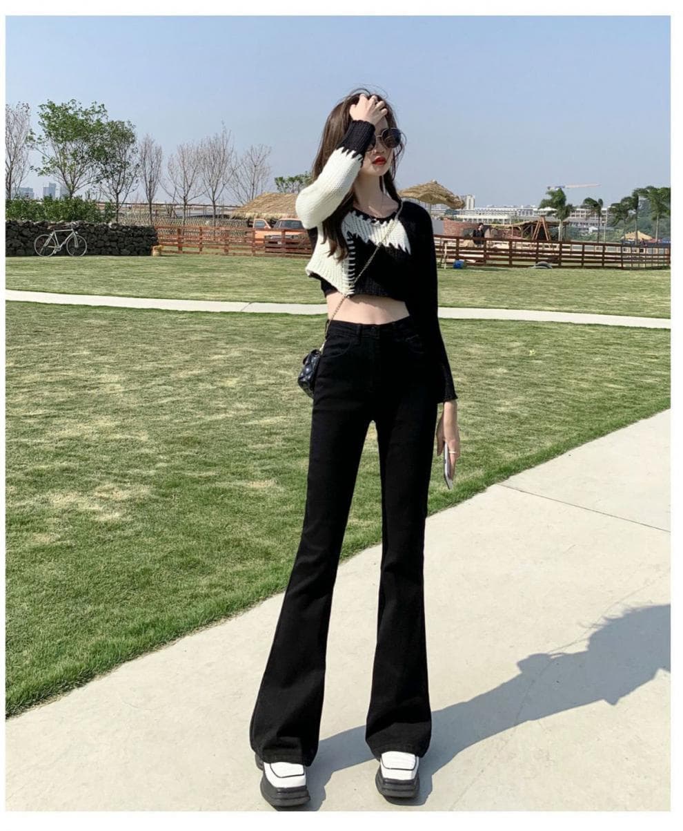 ハイウエスト美脚デニムワイドパンツ