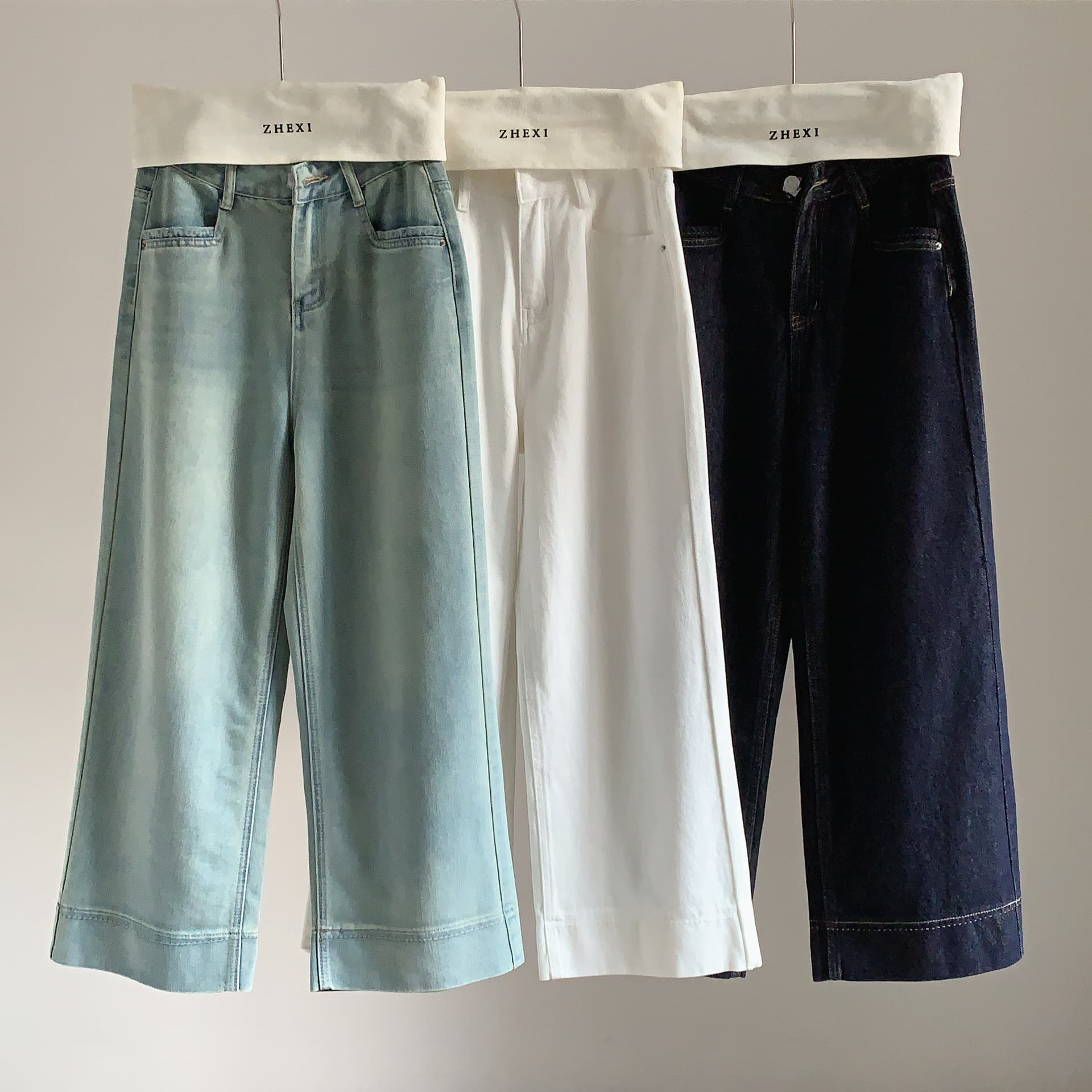 ゆったり快適デニムワイドパンツ