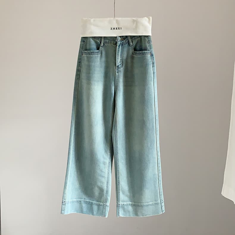 ゆったり快適デニムワイドパンツ
