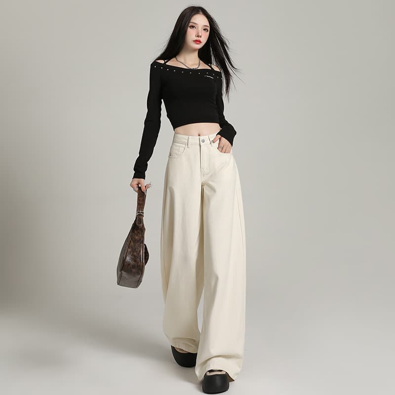 デニムワイドパンツ ワイドシルエット デニムパンツ