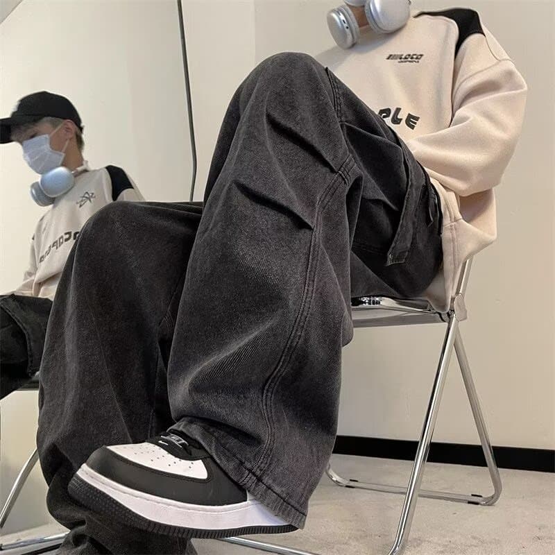 ドローコードルーズデニムワイドパンツ