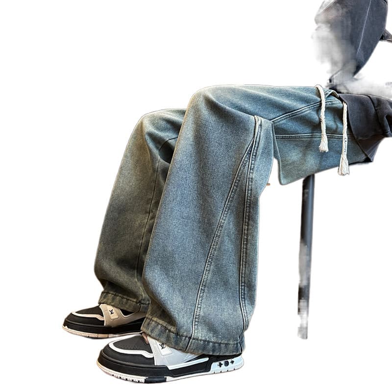 デニムワイドパンツ ゆったりデニムワイドストレート