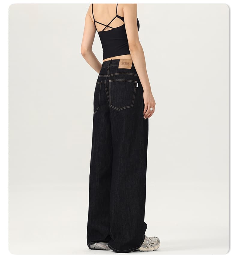 デニムワイドパンツ ワイドシルエットデニムルーズパンツ