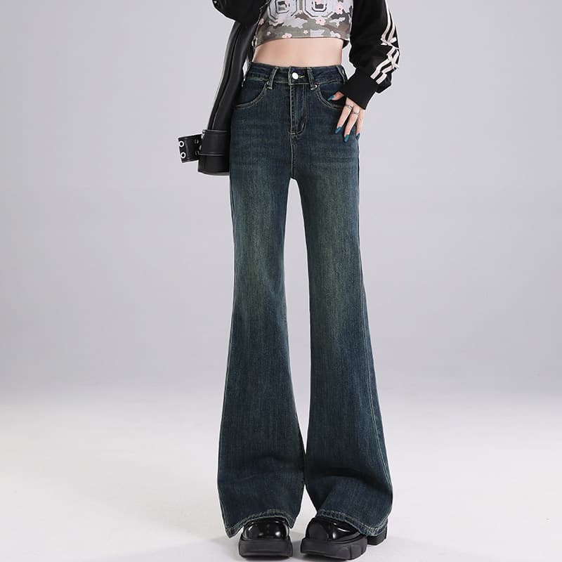 デニムワイドパンツ ドラマティックワイドフレアハイウエストデニムパンツ