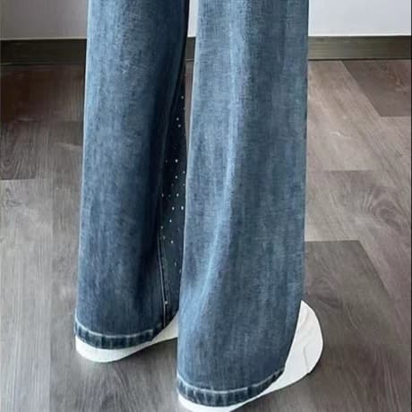 きらめき輝くデニムワイドパンツ