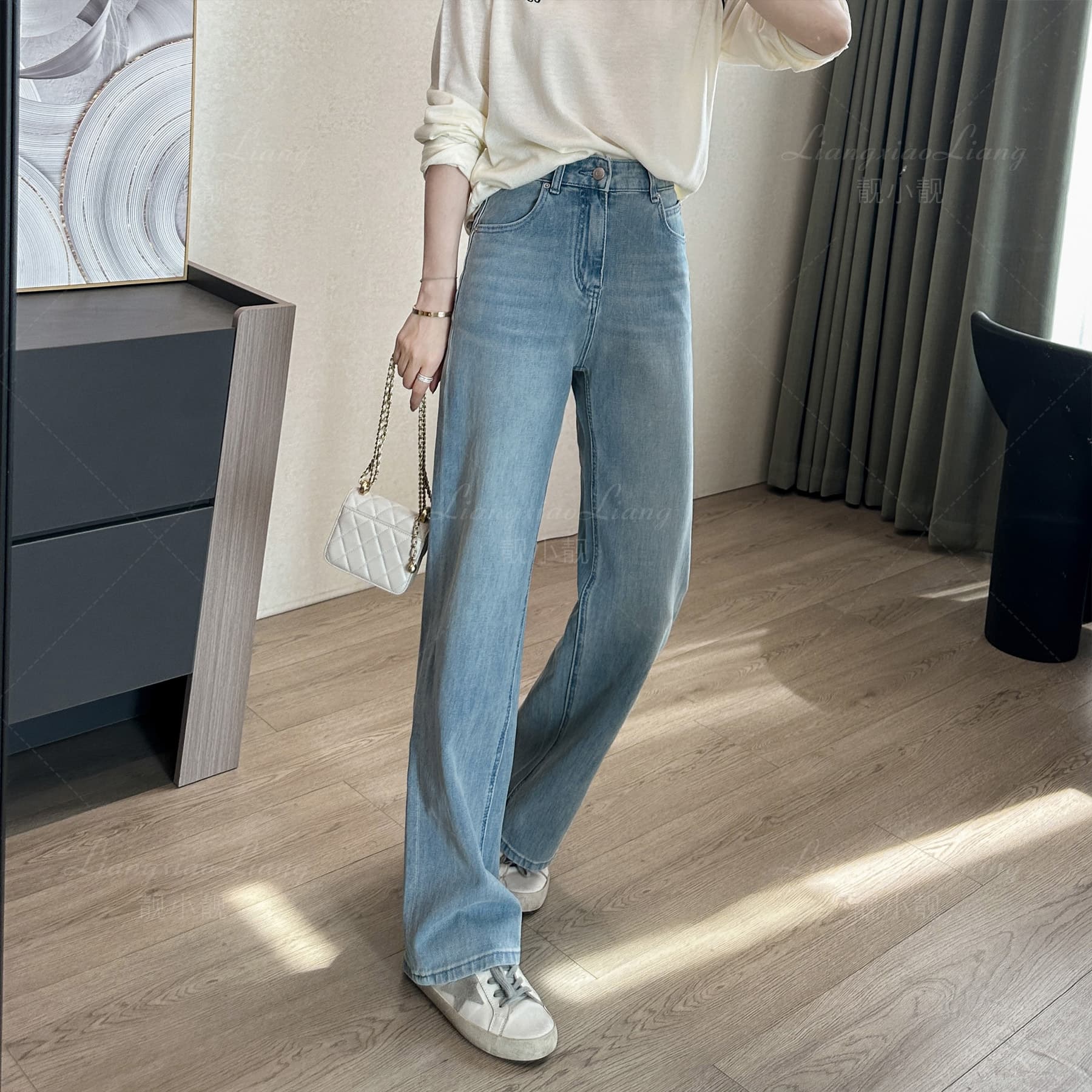 デニムワイドパンツ ゆったり快適デニムワイドストレート