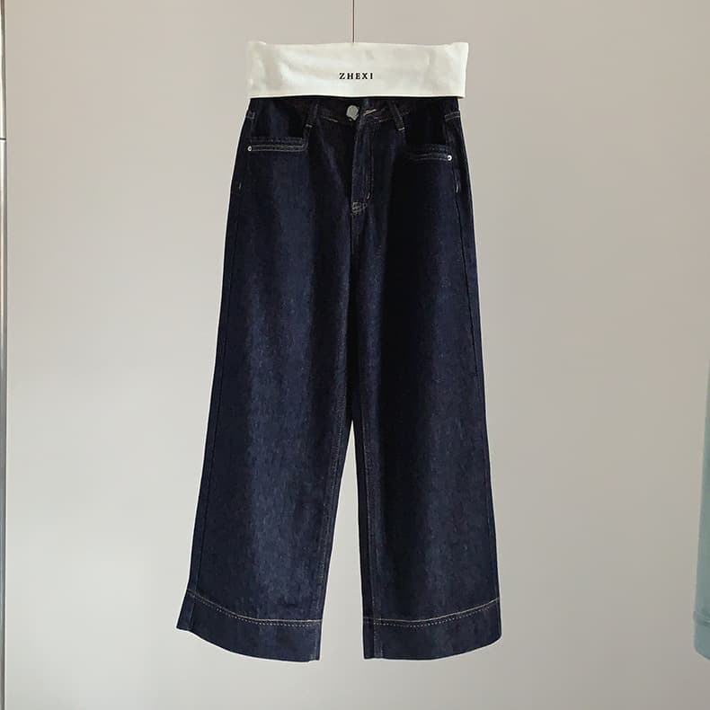 ゆったり快適デニムワイドパンツ