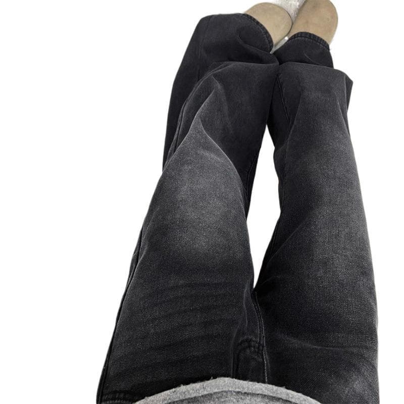 デニムワイドパンツ レディース着心地抜群なめらかストレートデニム ジーンズ