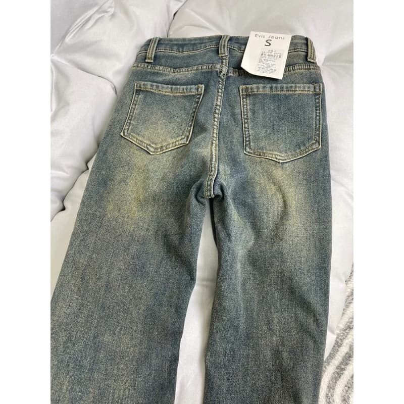 デニムワイドパンツ レトロ感漂うワイドフレアデニムパンツ