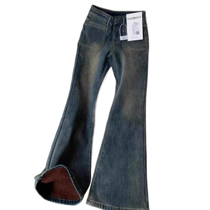 デニムワイドパンツ 美シルエットハイウエストワイドフレアデニム