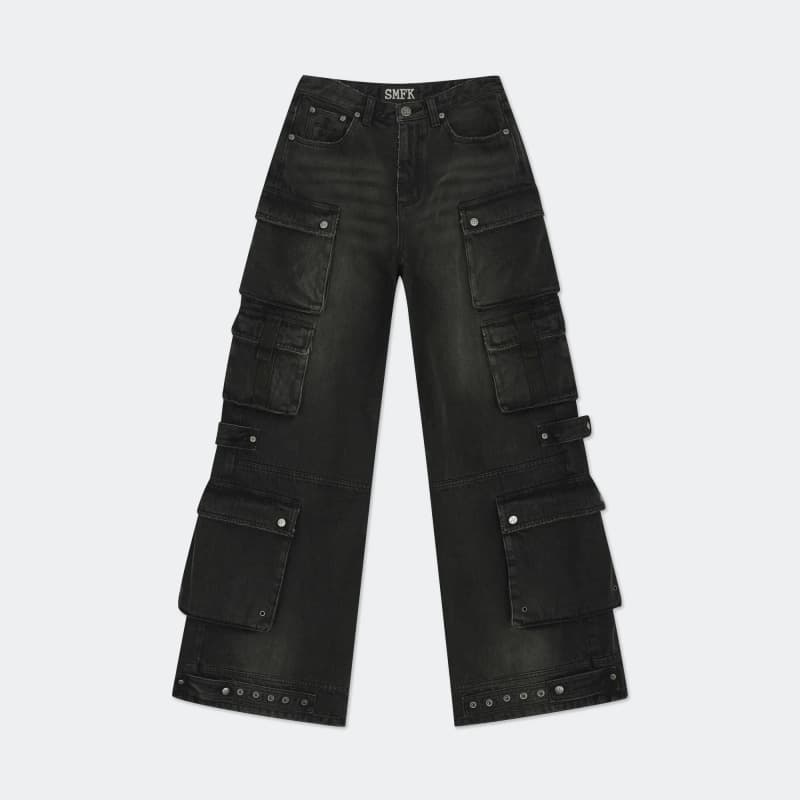 カーゴポケットデニムワイドパンツ