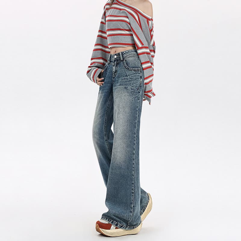 デニムワイドパンツ 復刻クラシックワイドフレアデニム