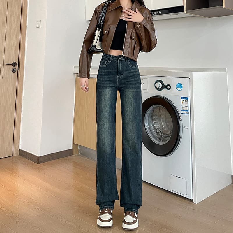 デニムワイドパンツ レディースラグジュアリーストレートジーンズ