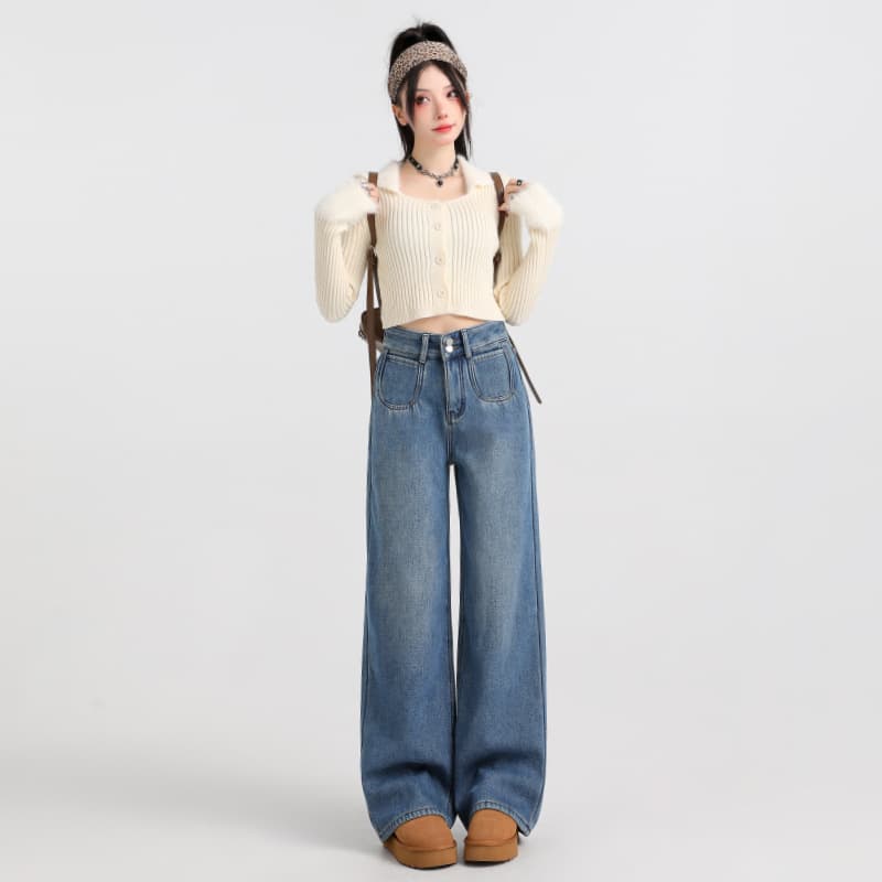 デニムワイドパンツ ゆったり幅広デニムワイドロングパンツ