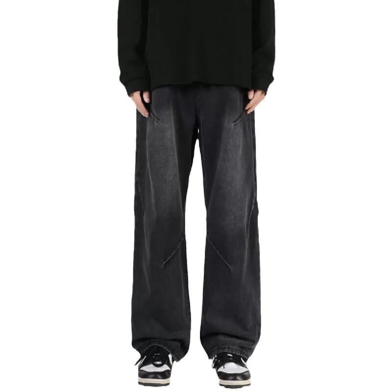 デニムワイドパンツ 一文字デザインワイドデニムパンツ