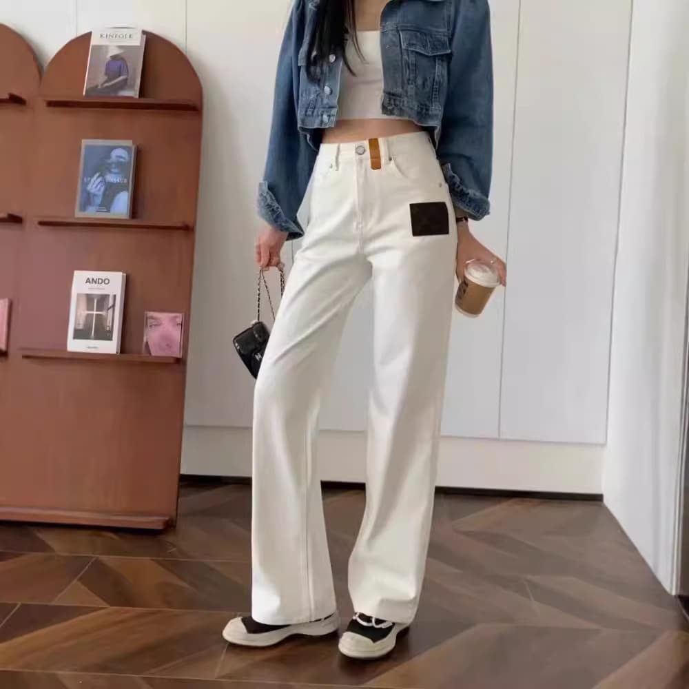 カジュアル感覚デニムワイドパンツストレート