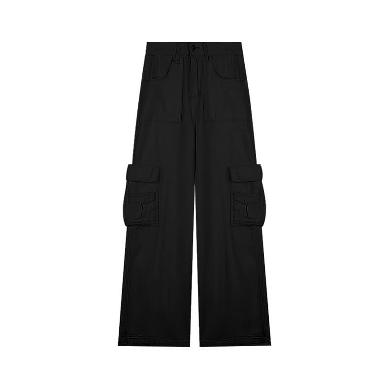 デニムワイドパンツ ミリタリーデザインワイドカーゴパンツ