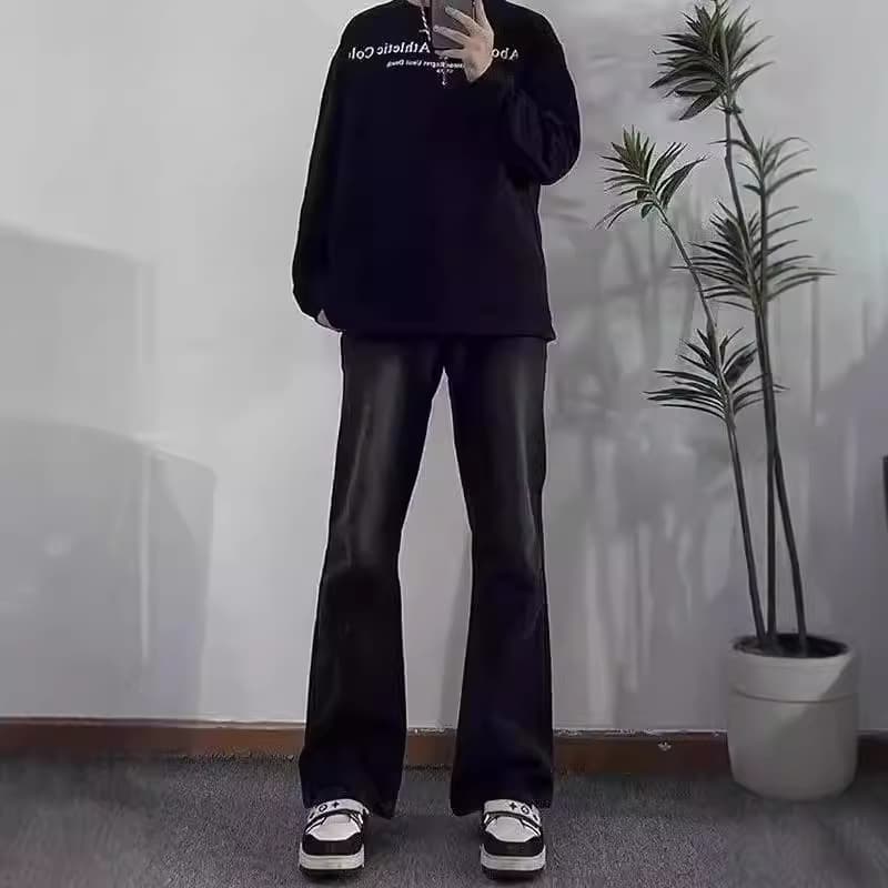 デニムワイドパンツ フレアワイドストレートデニム