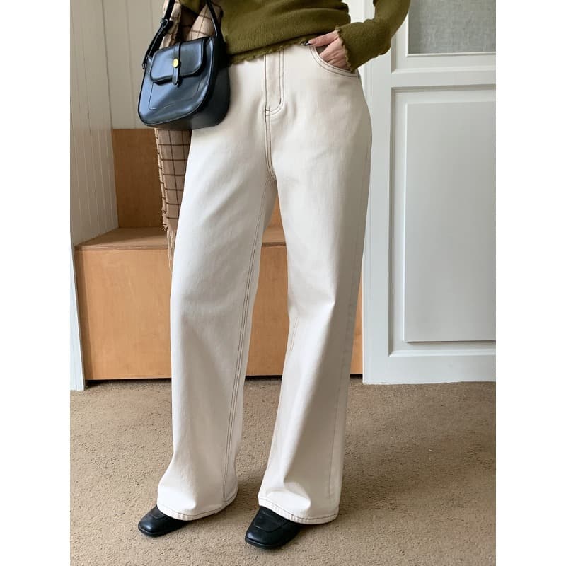 リラックスベーシック デニムワイドパンツ