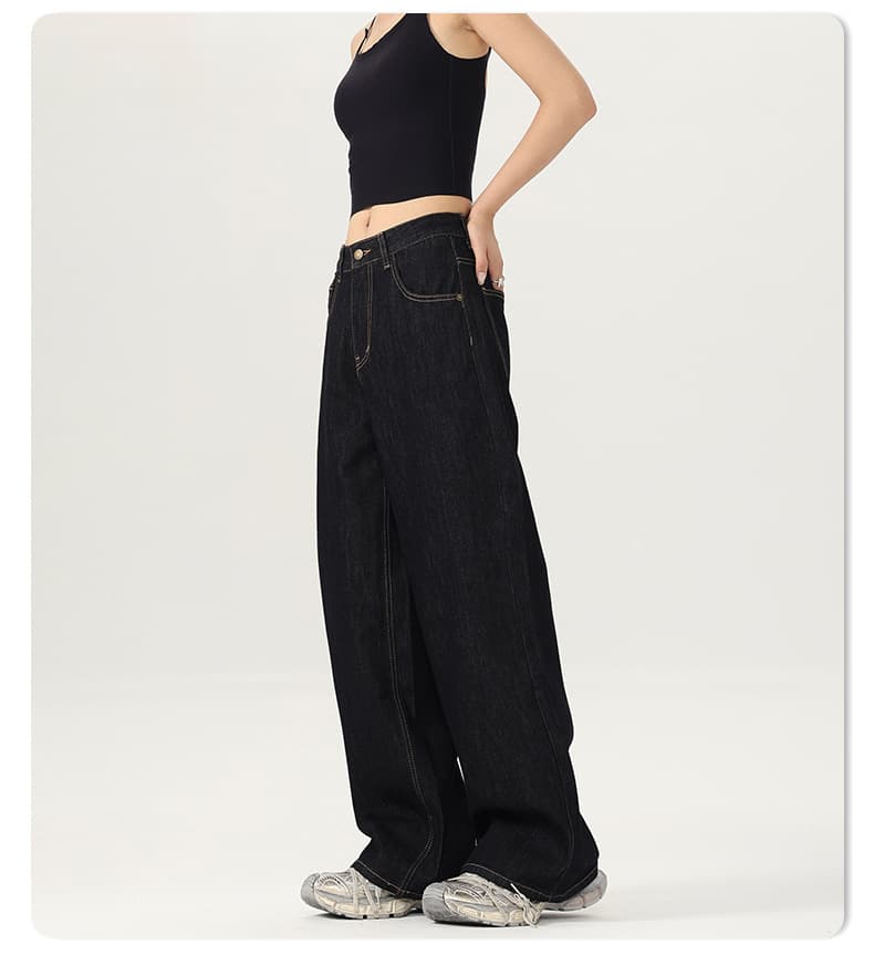 デニムワイドパンツ ワイドシルエットデニムルーズパンツ