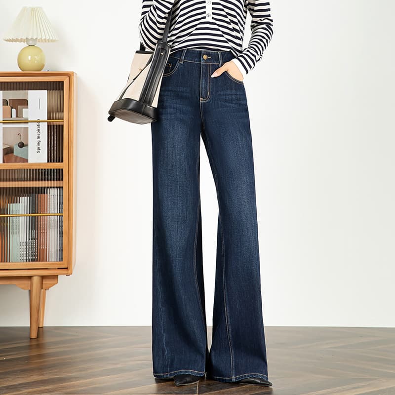デニムワイドパンツ 美シルエット ワイドフレアデニム