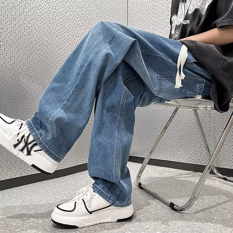 ゆったりカジュアルデニムワイドパンツ