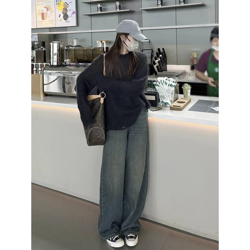 リラックスデニムワイドパンツ 秋冬