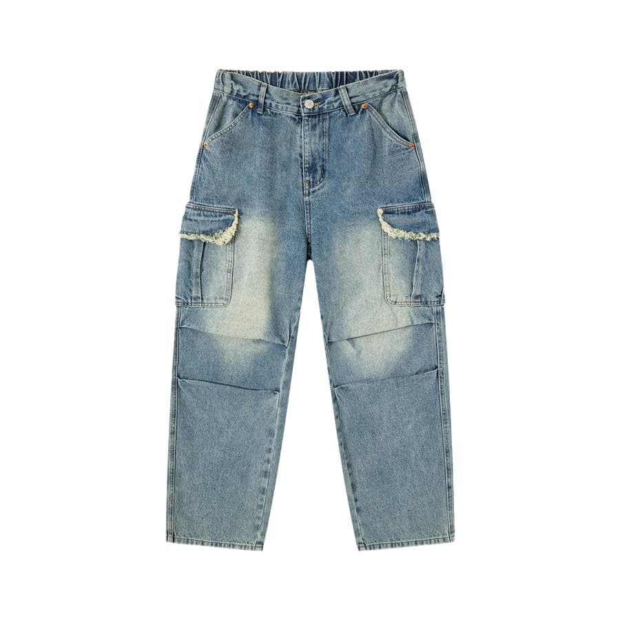 ヴィンテージ加工デニムワイドパンツ