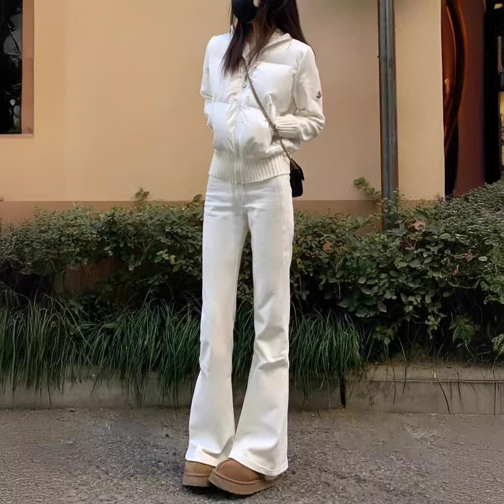 デニムワイドパンツ シンプル美脚フレアデニムワイドパンツ