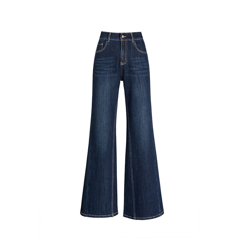 デニムワイドパンツ 美シルエット ワイドフレアデニム