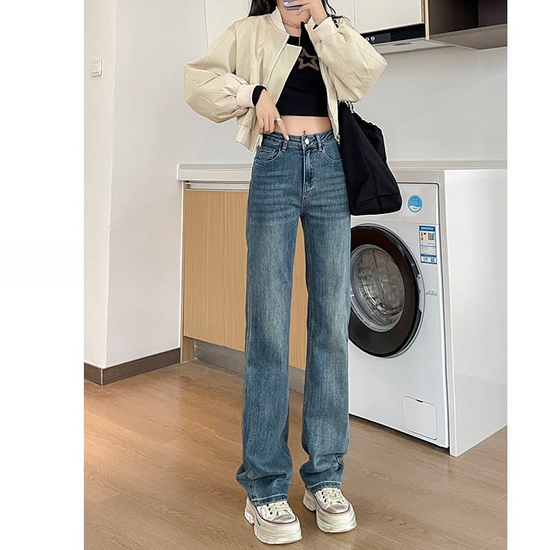 デニムワイドパンツ レディースラグジュアリーストレートジーンズ