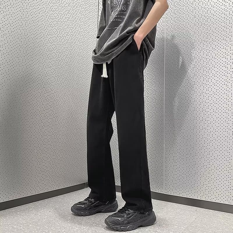 ゆったりカジュアルデニムワイドパンツ