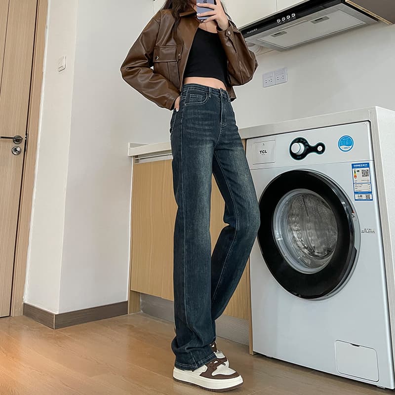 デニムワイドパンツ レディースラグジュアリーストレートジーンズ