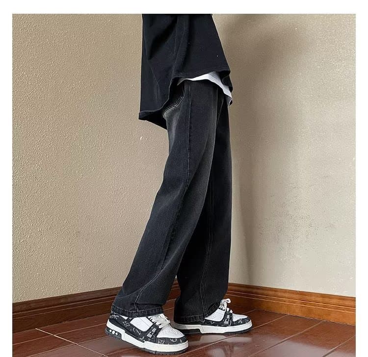 ゆったりシルエット デニムワイドパンツ