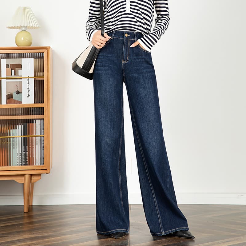 デニムワイドパンツ 美シルエット ワイドフレアデニム