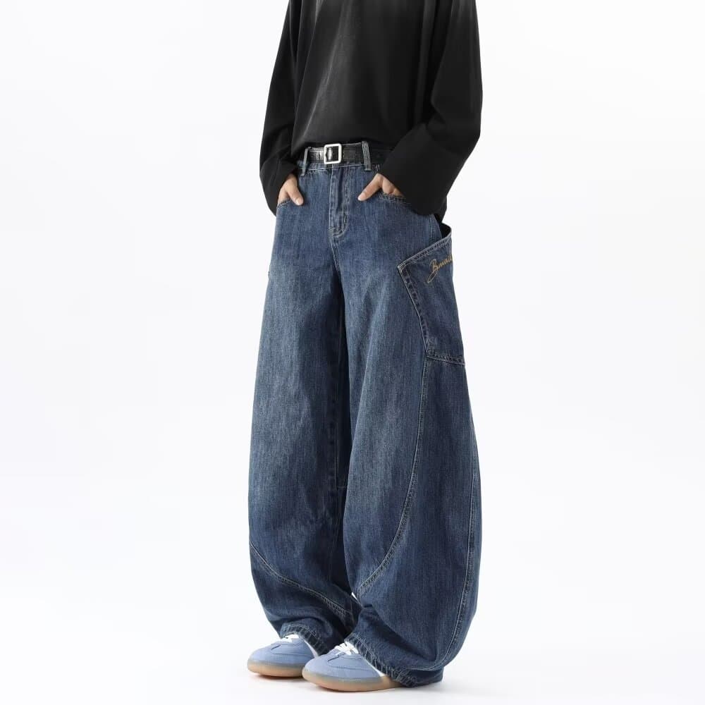 デニムワイドパンツ ゆったりシルエットデニムパンツ