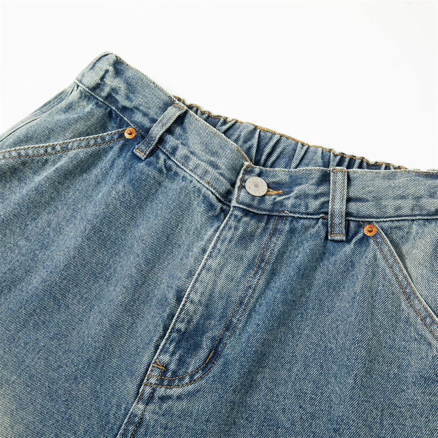 ヴィンテージ加工デニムワイドパンツ