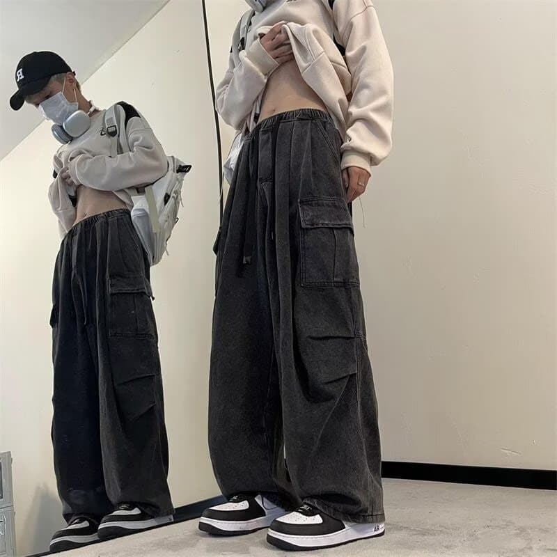 ドローコードルーズデニムワイドパンツ