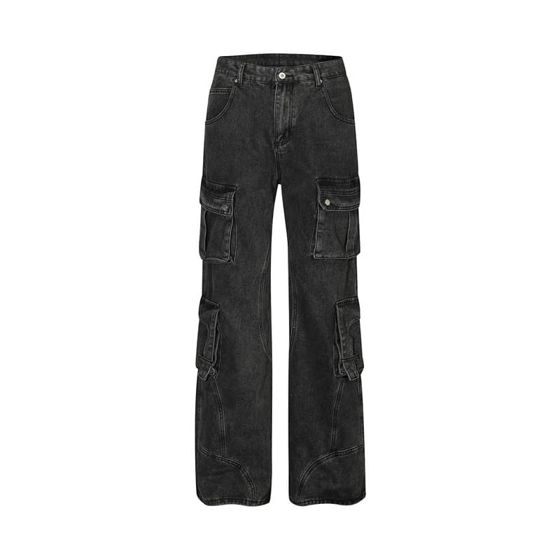 デニムワイドパンツ デニムカーゴワイドパンツ
