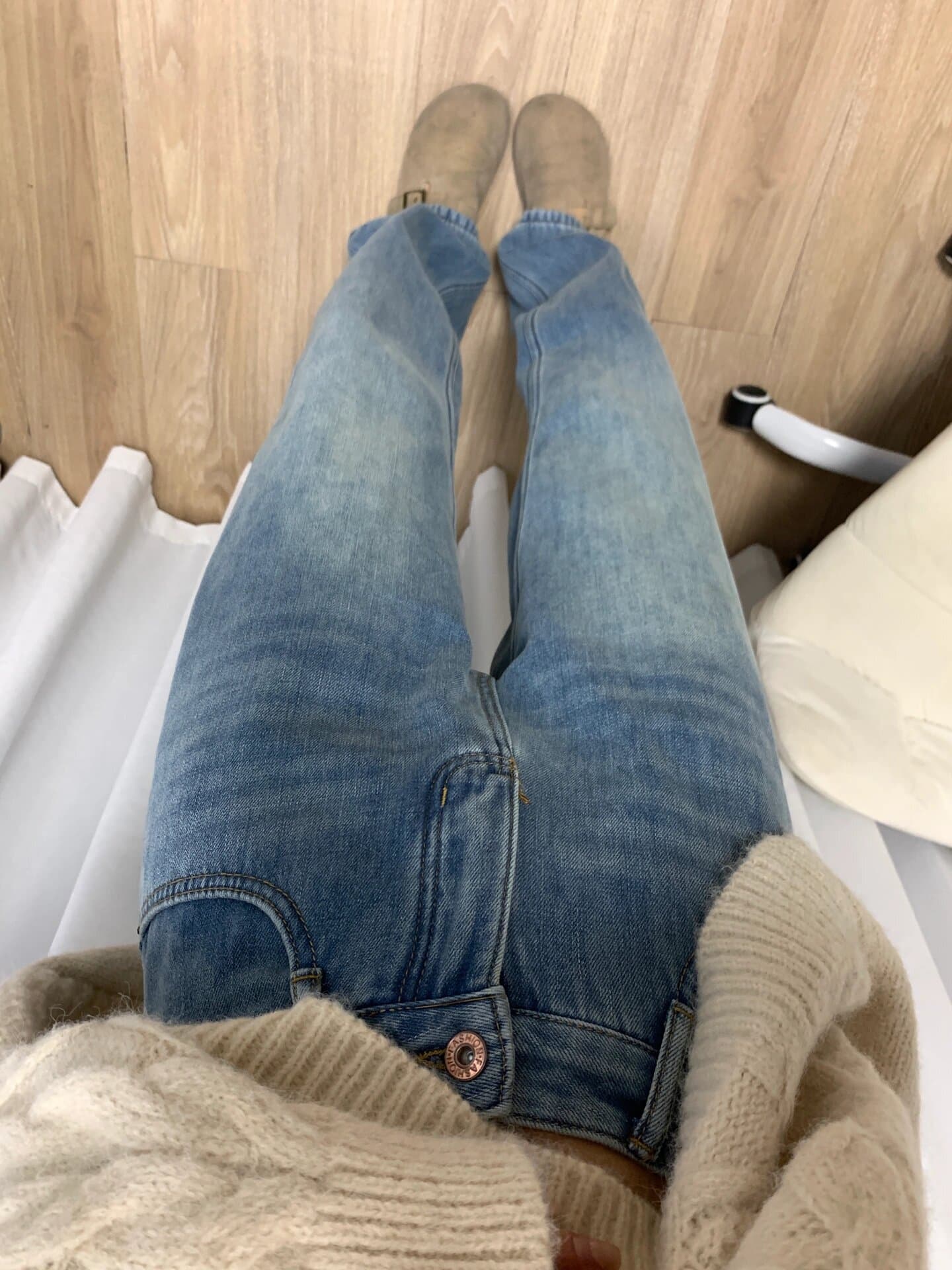 デニムワイドパンツ 冬用 裏ボア付きあったかデニムパンツ