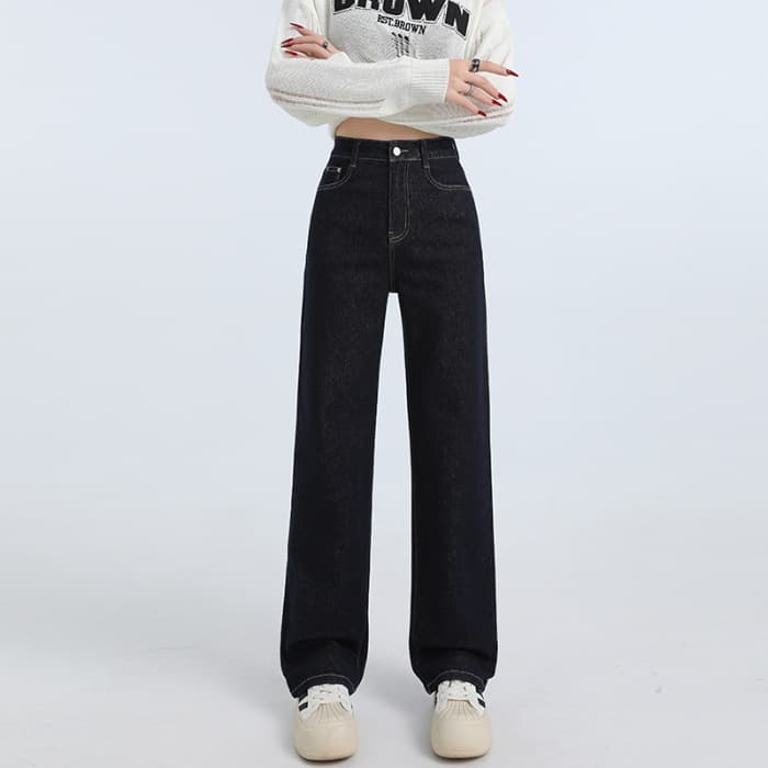 デニムワイドパンツ 韓国ハイウエストワイドデニムパンツ