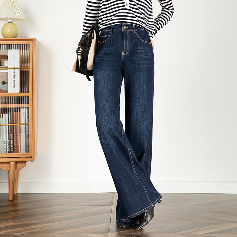 デニムワイドパンツ 美シルエット ワイドフレアデニム