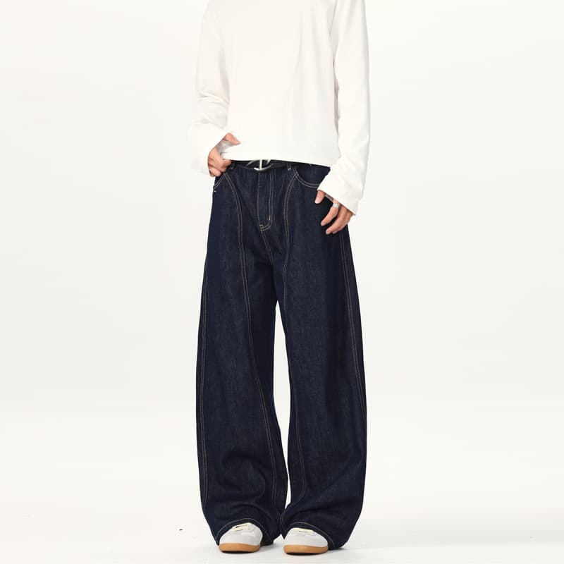 デニムワイドパンツ デニム ゆったりシルエット カジュアルパンツ