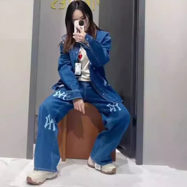 デニムワイドパンツ スポーティ ワイドデニム