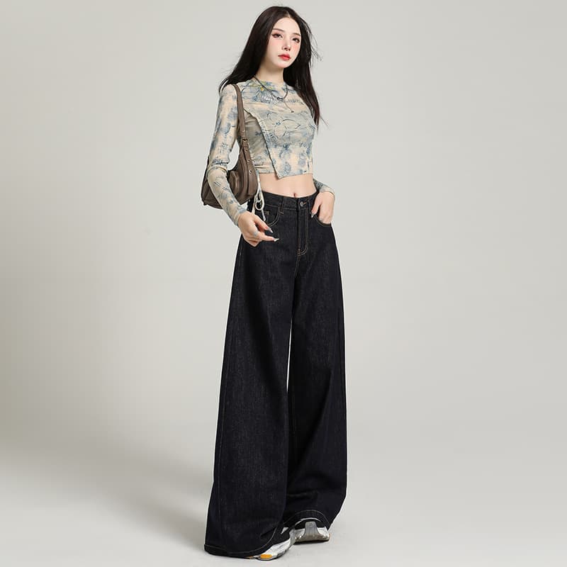 デニムワイドパンツ ワイドシルエット デニムパンツ