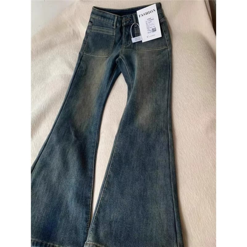 デニムワイドパンツ 美シルエットハイウエストワイドフレアデニム