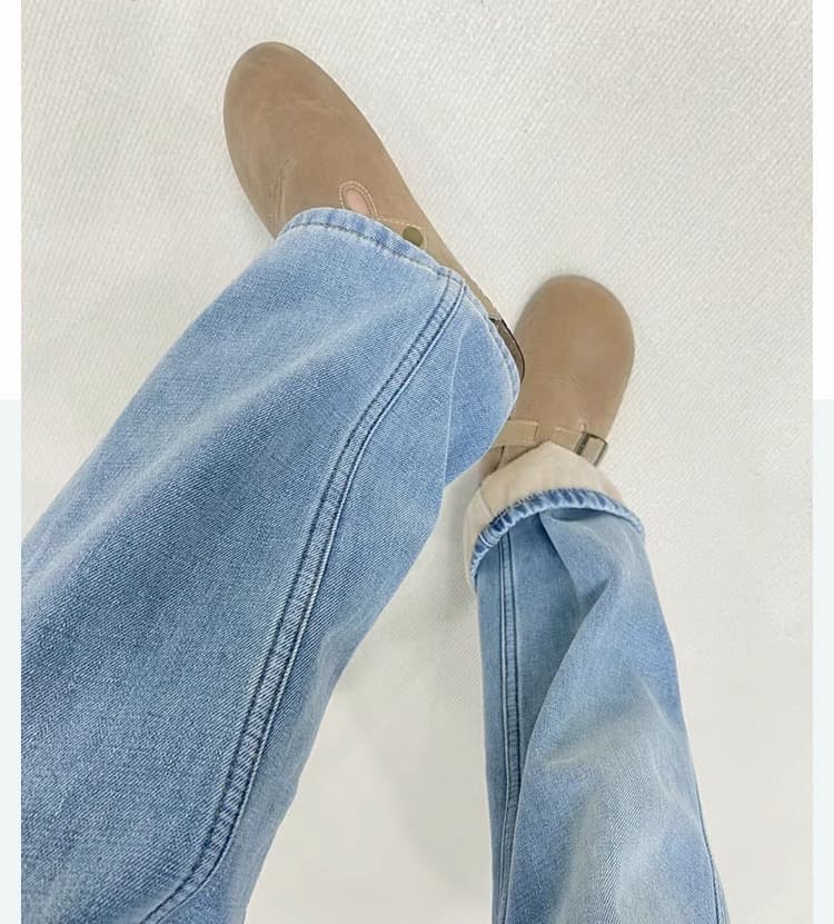 すっきりシルエット デニムワイドパンツ